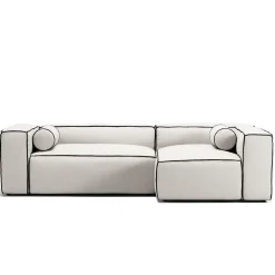 Decotique Grand Hue 3-Personers Sofa Divan Højre Steam/Hvid/Grafitgrå