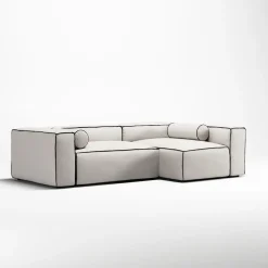 Decotique Grand Hue 3-Personers Sofa Divan Højre Steam/Hvid/Grafitgrå