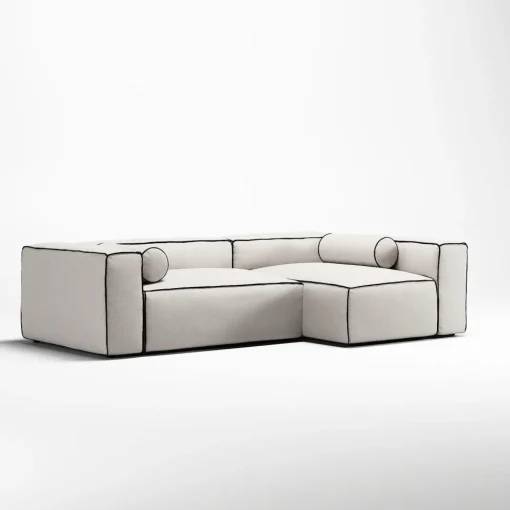 Decotique Grand Hue 3-Personers Sofa Divan Højre Steam/Hvid/Grafitgrå