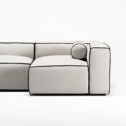 Decotique Grand Hue 3-Personers Sofa Divan Højre Steam/Hvid/Grafitgrå