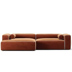 Decotique Grand Hue 3-Personers Sofa Chaiselong Venstre Moonwhite/Kobber