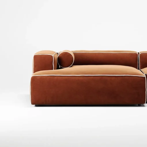 Decotique Grand Hue 3-Personers Sofa Chaiselong Venstre Moonwhite/Kobber