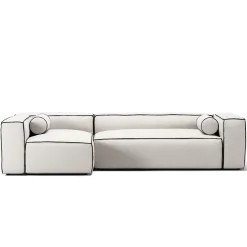 Decotique Grand Hue 4-Personers Sofa Divan Venstre Steam/Hvid/Grafitgrå