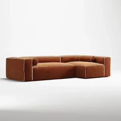 Decotique Grand Hue 4-Personers Sofa Divan Højre Moonwhite/Kobber