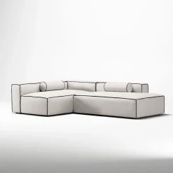 Decotique Grand Hue 3-Personers Loungesofa Åben Ende Højre Steam/Hvid/Grafitgrå