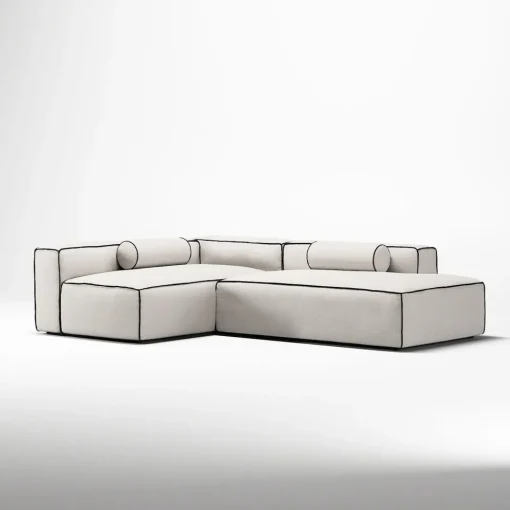 Decotique Grand Hue 3-Personers Loungesofa Åben Ende Højre Steam/Hvid/Grafitgrå