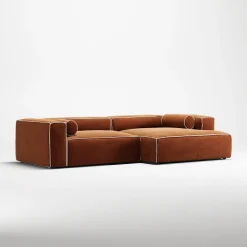 Decotique Grand Hue 3-Personers Sofa Chaiselong Højre Moonwhite/Kobber
