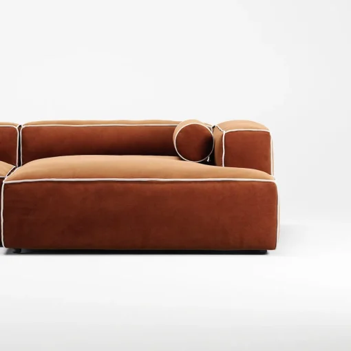 Decotique Grand Hue 3-Personers Sofa Chaiselong Højre Moonwhite/Kobber