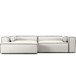 Decotique Grand Hue 3-Personers Sofa Chaiselong Venstre Steam/Hvid/Grafitgrå