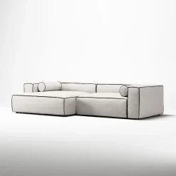 Decotique Grand Hue 3-Personers Sofa Chaiselong Venstre Steam/Hvid/Grafitgrå