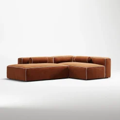 Decotique Grand Hue 3-Personers Loungesofa Åben Ende Venstre Moonwhite/Kobber