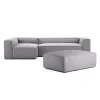 Decotique Grand 4-Personers Sofa Divan Åben Ende Med Fodskammel Venstre Steam/Hvid