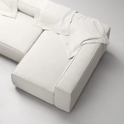 Decotique Grand 4-Personers Sofa Divan Åben Ende Med Fodskammel Højre Steam/Hvid