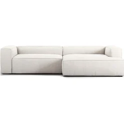 Decotique Grand 3-Personers Sofa Chaiselong Højre Steam/Hvid