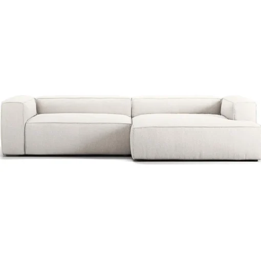Decotique Grand 3-Personers Sofa Chaiselong Højre Steam/Hvid