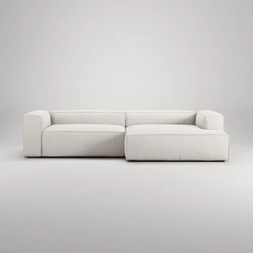 Decotique Grand 3-Personers Sofa Chaiselong Højre Steam/Hvid