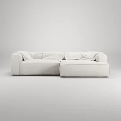 Decotique Grand 3-Personers Sofa Chaiselong Højre Steam/Hvid
