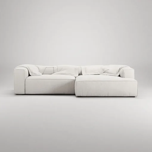 Decotique Grand 3-Personers Sofa Chaiselong Højre Steam/Hvid