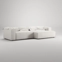 Decotique Grand 3-Personers Sofa Chaiselong Højre Steam/Hvid