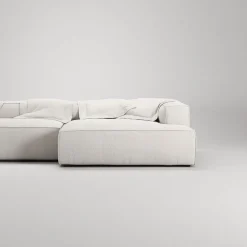 Decotique Grand 3-Personers Sofa Chaiselong Højre Steam/Hvid