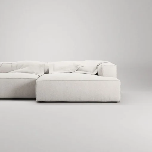 Decotique Grand 3-Personers Sofa Chaiselong Højre Steam/Hvid