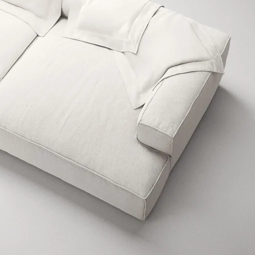 Decotique Grand 3-Personers Sofa Chaiselong Højre Steam/Hvid