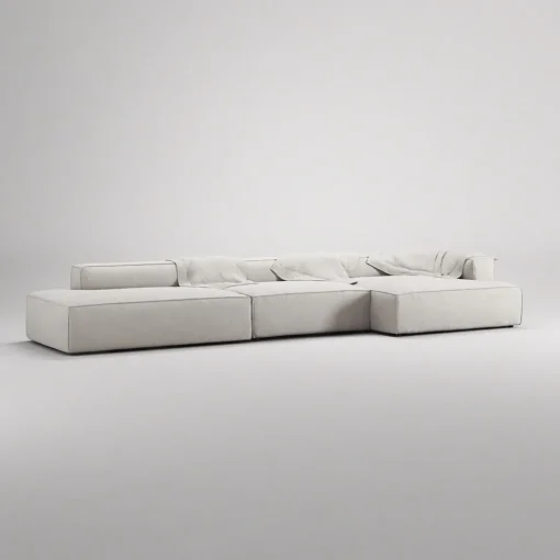 Decotique Grand 5-Personers Sofa Åben Ende Venstre Moonwhite