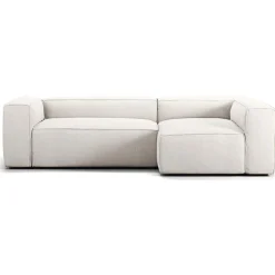 Decotique Grand 3-Personers Sofa Divan Højre Steam/Hvid