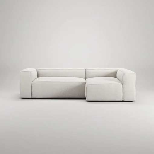 Decotique Grand 3-Personers Sofa Divan Højre Steam/Hvid