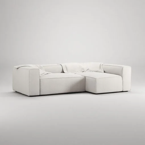 Decotique Grand 3-Personers Sofa Divan Højre Steam/Hvid