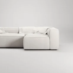 Decotique Grand 3-Personers Sofa Divan Højre Steam/Hvid