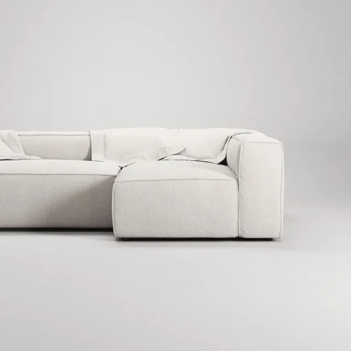 Decotique Grand 3-Personers Sofa Divan Højre Steam/Hvid