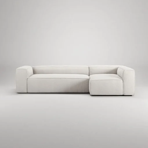 Decotique Grand 4-Personers Sofa Divan Højre Steam/Hvid