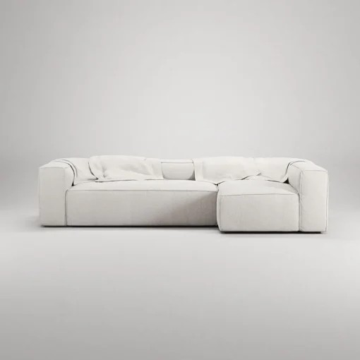 Decotique Grand 4-Personers Sofa Divan Højre Steam/Hvid