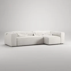 Decotique Grand 4-Personers Sofa Divan Højre Steam/Hvid