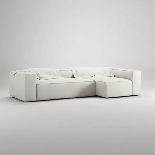 Decotique Grand 4-Personers Sofa Divan Højre Steam/Hvid
