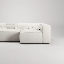 Decotique Grand 4-Personers Sofa Divan Højre Steam/Hvid
