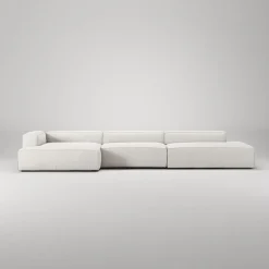 Decotique Grand 5-Personers Sofa Åben Ende Højre Steam/Hvid