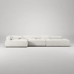 Decotique Grand 5-Personers Sofa Åben Ende Højre Steam/Hvid