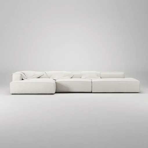 Decotique Grand 5-Personers Sofa Åben Ende Højre Steam/Hvid