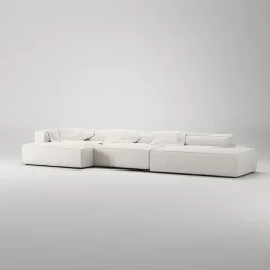 Decotique Grand 5-Personers Sofa Åben Ende Højre Steam/Hvid