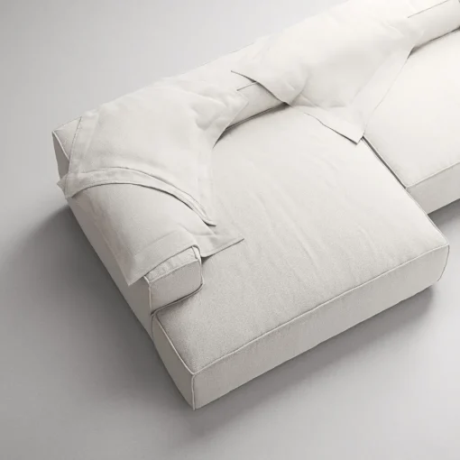 Decotique Grand 5-Personers Sofa Åben Ende Højre Steam/Hvid