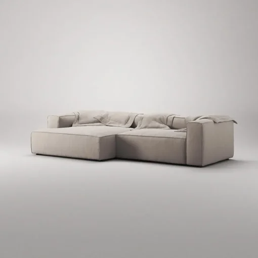 Decotique Grand 3-Personers Sofa Chaiselong Venstre Sandshell/Beige