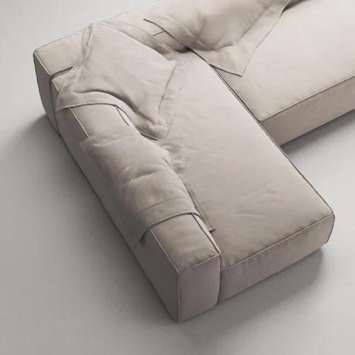 Decotique Grand 3-Personers Loungesofa Åben Ende Højre Sandshell/Beige