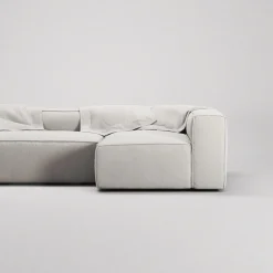 Decotique Grand 4-Personers Sofa Divan Åben Ende Med Fodskammel Højre Moonwhite