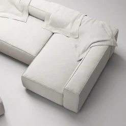 Decotique Grand 4-Personers Sofa Divan Åben Ende Med Fodskammel Højre Moonwhite