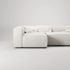Decotique Grand 3-Personers Sofa Divan Venstre Steam/Hvid