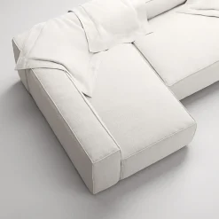 Decotique Grand 3-Personers Sofa Divan Venstre Steam/Hvid