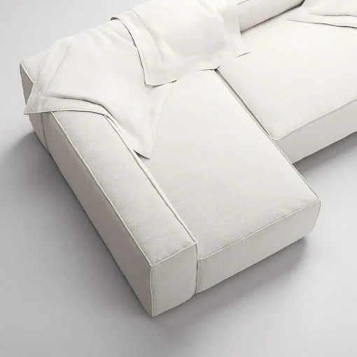 Decotique Grand 3-Personers Sofa Divan Venstre Steam/Hvid