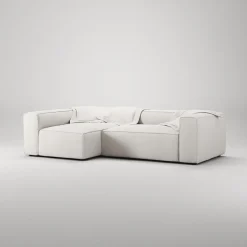 Decotique Grand 3-Personers Sofa Divan Venstre Steam/Hvid
